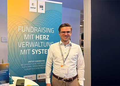 Unser Fundraising-Experte auf dem ÖFK 2026 Unser Fundraising-Experte am GOB-Stand beim Österreichischen Fundraising Kongress 2026.