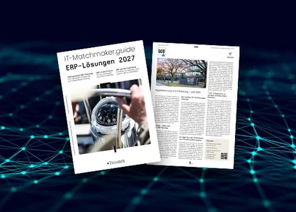 GOB-Profil und hauck-Success-Story im IT-Matchmaker-Guide ERP-Lösungen 2027 Titelseite des IT-Matchmaker-Guides ERP-Lösungen 2027 neben dem GOB-Unternehmensprofil.