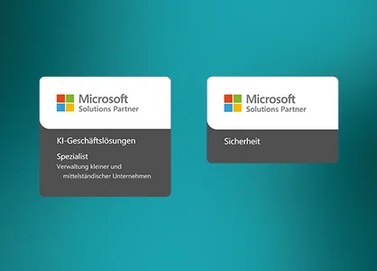 Wir sind Microsoft Solutions Partner für KI-Geschäftslösungen und Sicherheit Microsoft Solutions Partner für Sicherheit und KI-Geschäftslösungen mit KMU-Spezialisierung.